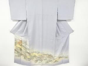 リサイクル　寿光織時代人物に屋敷風景模様織り出し一つ紋色留袖